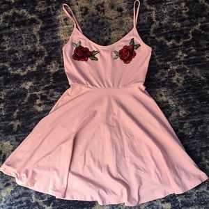NWOT Rose embroidered skater dress